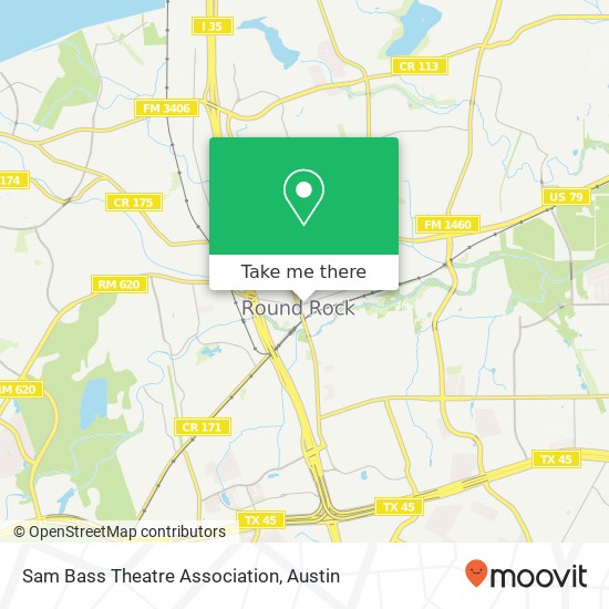 Sam Bass Theatre Association map