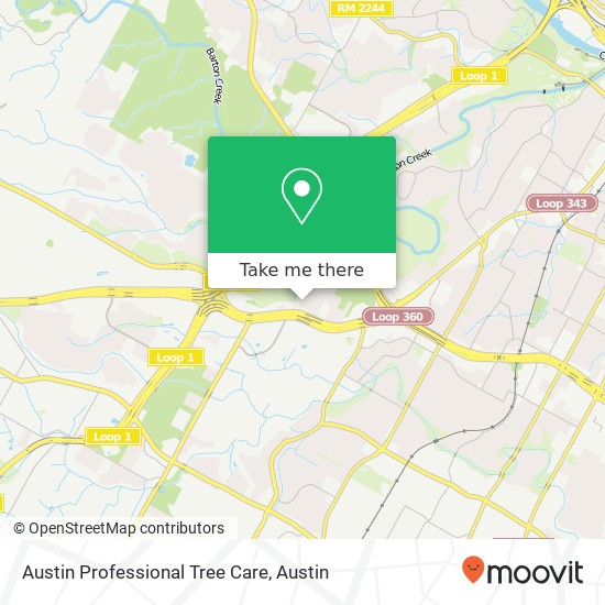 Austin Professional Tree Care map