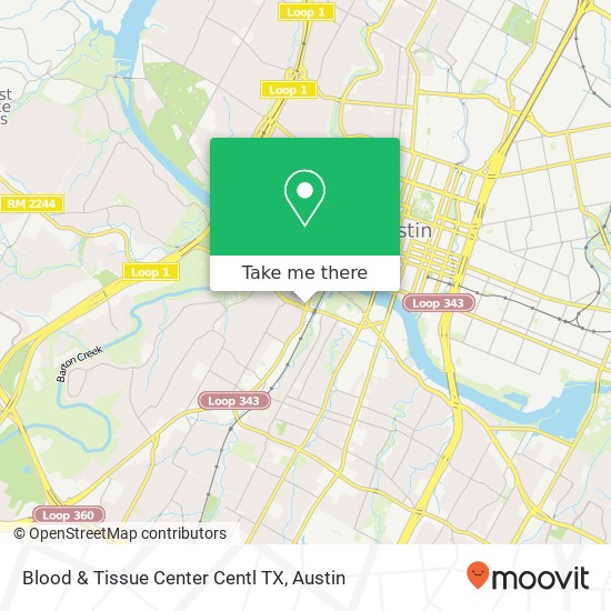 Blood & Tissue Center Centl TX map