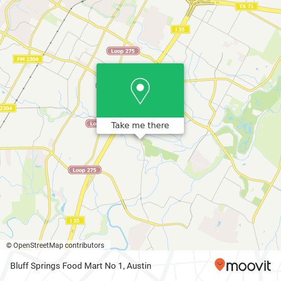 Bluff Springs Food Mart No 1 map