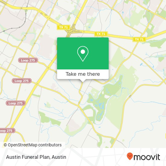 Austin Funeral Plan map