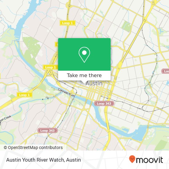 Mapa de Austin Youth River Watch