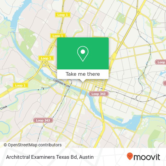 Architctral Examiners Texas Bd map