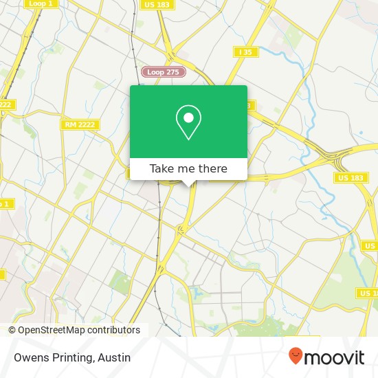 Owens Printing map