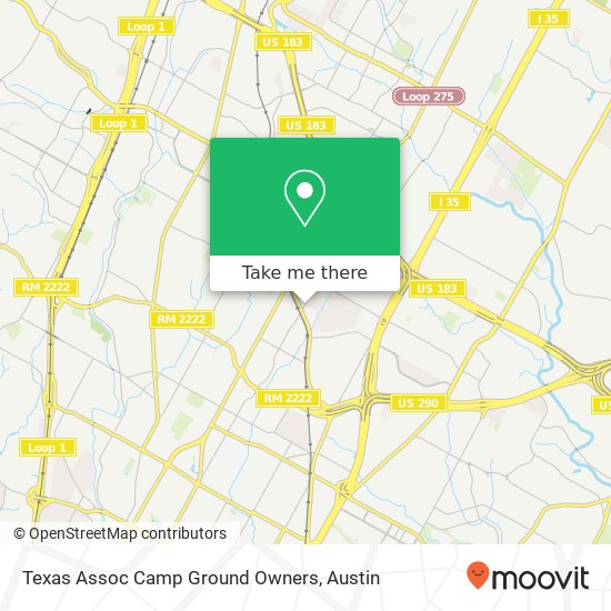 Mapa de Texas Assoc Camp Ground Owners