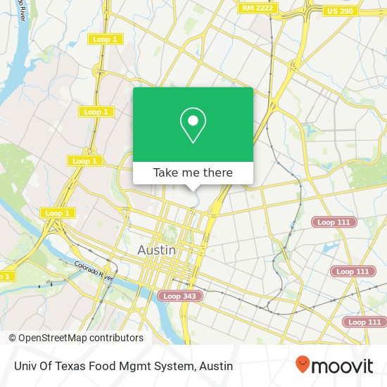 Mapa de Univ Of Texas Food Mgmt System