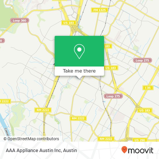 Mapa de AAA Appliance Austin Inc