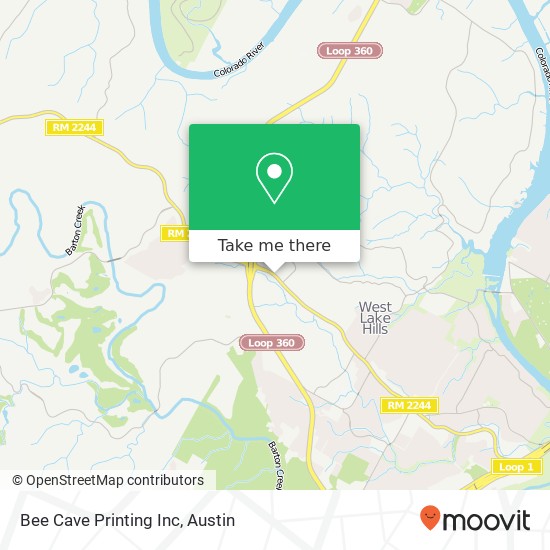 Mapa de Bee Cave Printing Inc