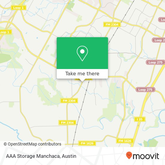 Mapa de AAA Storage Manchaca