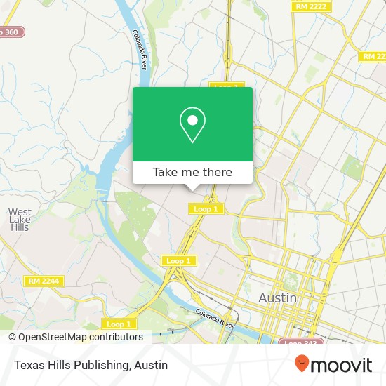 Mapa de Texas Hills Publishing