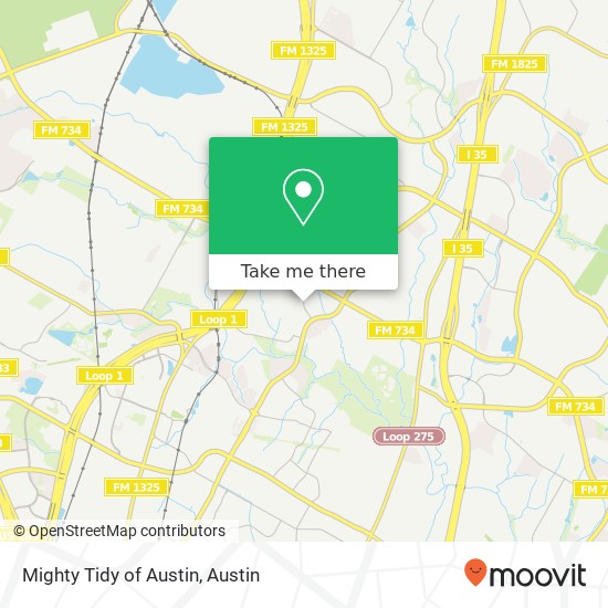 Mighty Tidy of Austin map