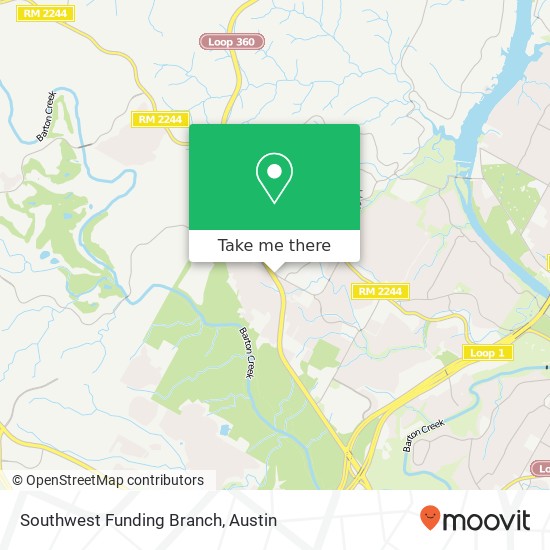 Southwest Funding Branch map