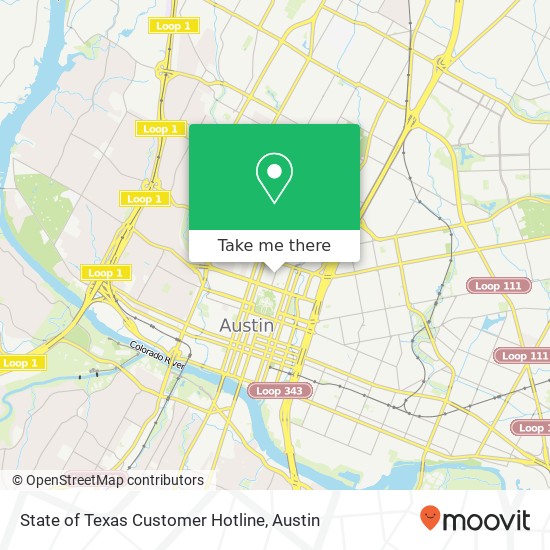 Mapa de State of Texas Customer Hotline