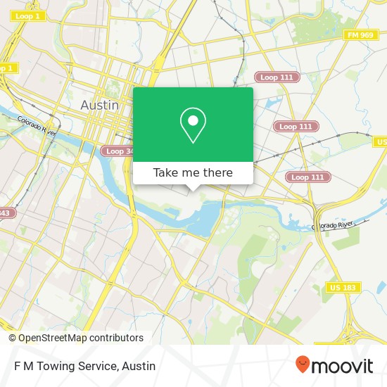 F M Towing Service map