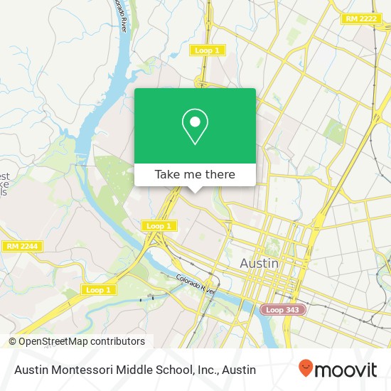 Austin Montessori Middle School, Inc. map