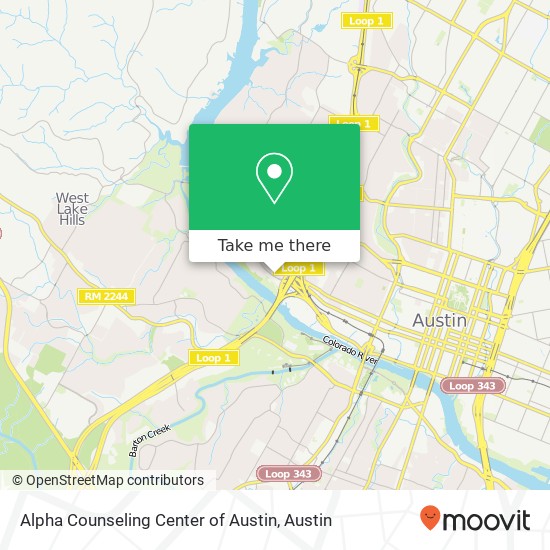 Mapa de Alpha Counseling Center of Austin