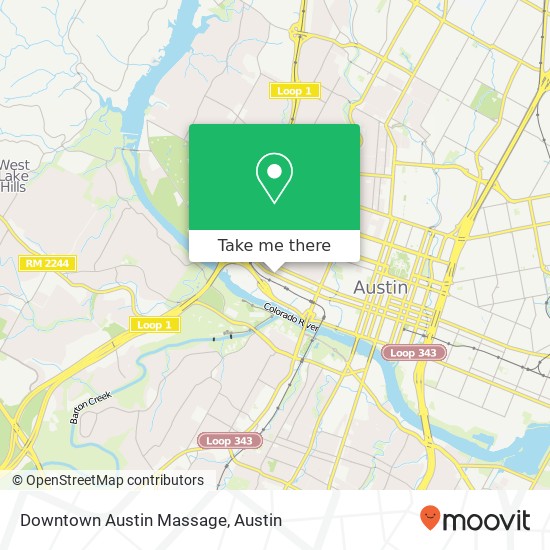 Mapa de Downtown Austin Massage