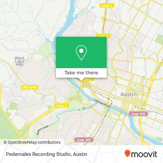 Mapa de Pedernales Recording Studio