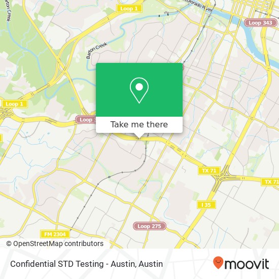 Mapa de Confidential STD Testing - Austin