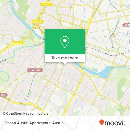 Mapa de Cheap Austin Apartments