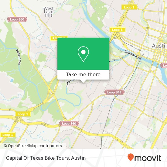 Mapa de Capital Of Texas Bike Tours