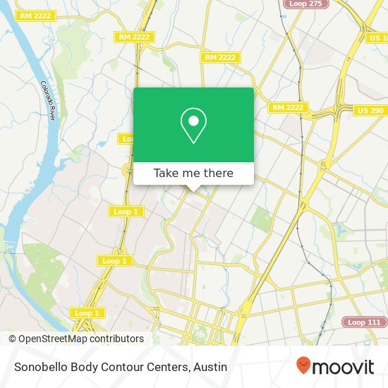 Sonobello Body Contour Centers map