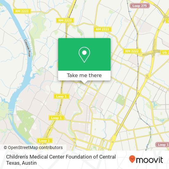 Mapa de Children's Medical Center Foundation of Central Texas