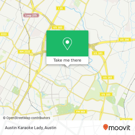 Austin Karaoke Lady map