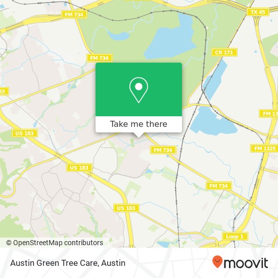 Austin Green Tree Care map