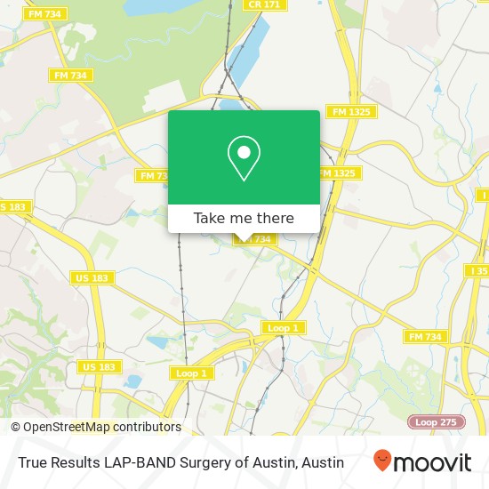 True Results LAP-BAND Surgery of Austin map