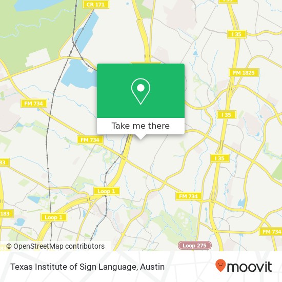 Texas Institute of Sign Language map