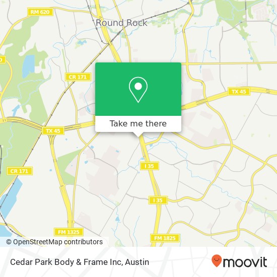 Cedar Park Body & Frame Inc map