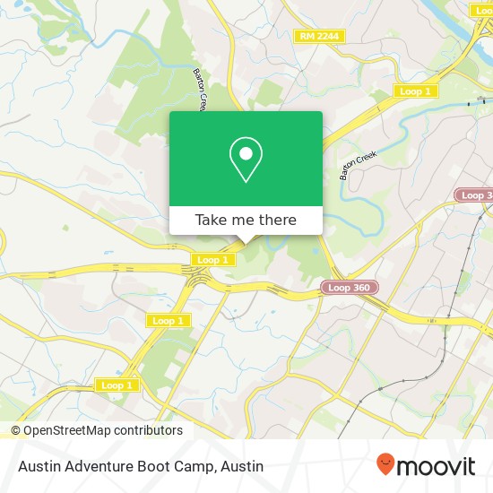 Mapa de Austin Adventure Boot Camp