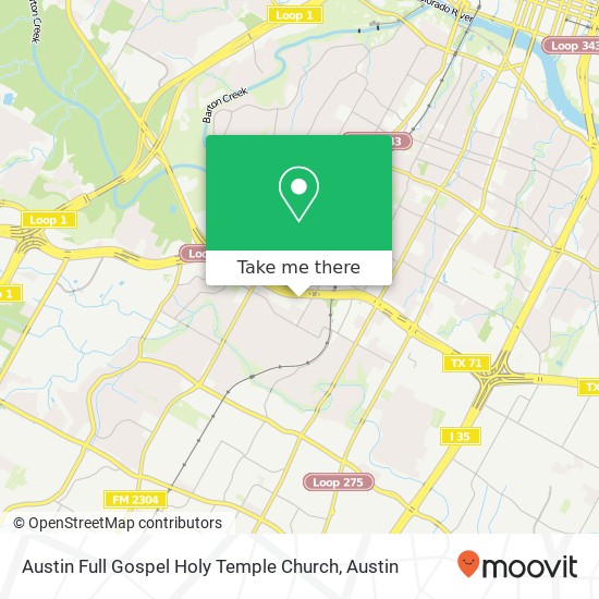 Mapa de Austin Full Gospel Holy Temple Church