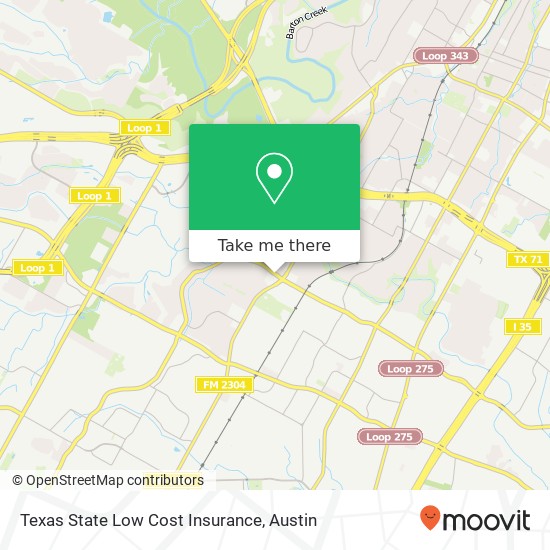 Texas State Low Cost Insurance map
