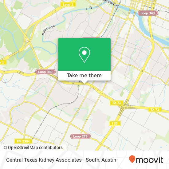 Mapa de Central Texas Kidney Associates - South