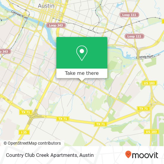 Mapa de Country Club Creek Apartments