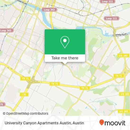Mapa de University Canyon Apartments Austin