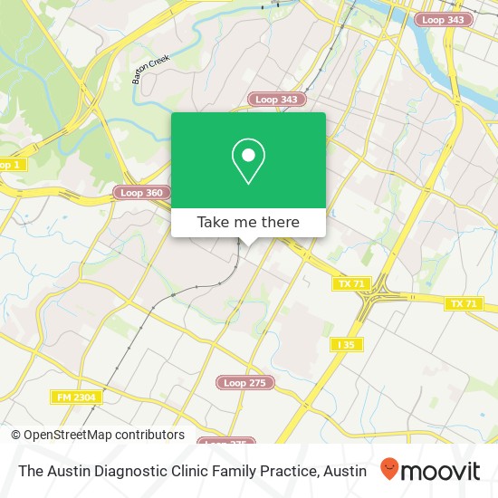 The Austin Diagnostic Clinic Family Practice map