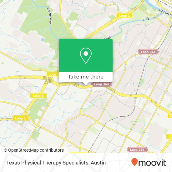 Mapa de Texas Physical Therapy Specialists