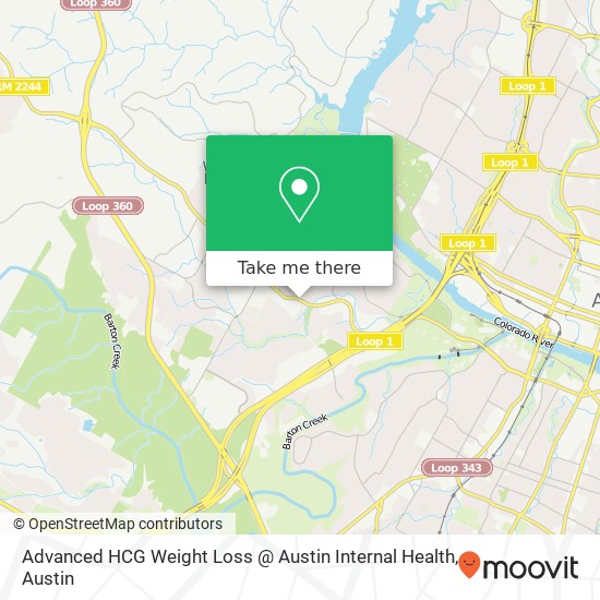 Advanced HCG Weight Loss @ Austin Internal Health map