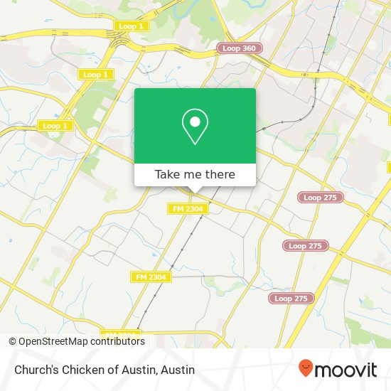 Mapa de Church's Chicken of Austin