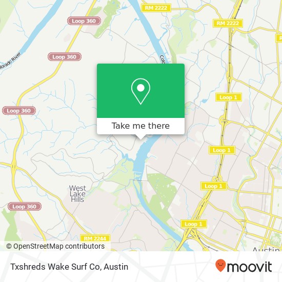 Mapa de Txshreds Wake Surf Co