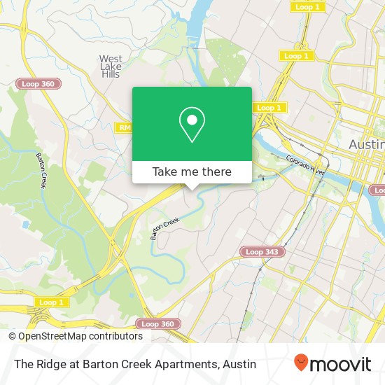 Mapa de The Ridge at Barton Creek Apartments