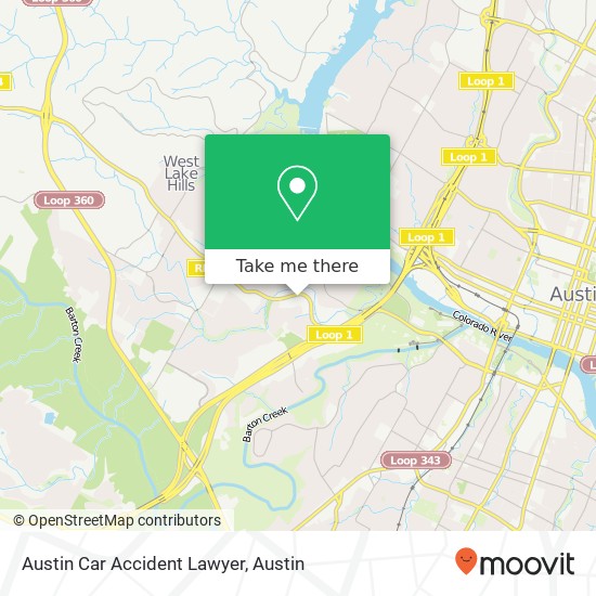 Mapa de Austin Car Accident Lawyer