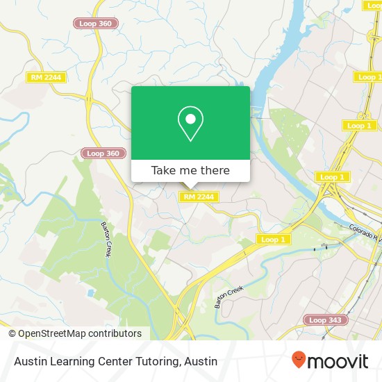 Austin Learning Center Tutoring map
