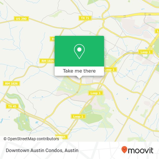 Mapa de Downtown Austin Condos