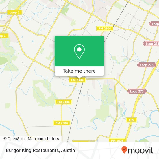 Burger King Restaurants map