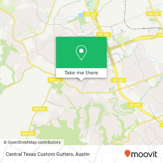 Central Texas Custom Gutters map