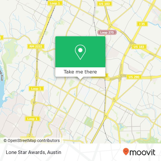Lone Star Awards map